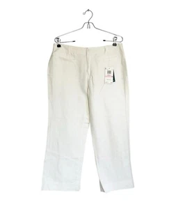 Calvin Klein Jeans Women's Linen Blend Cropped Pants in White - Sz 10 - NWT - Picture 1 of 7