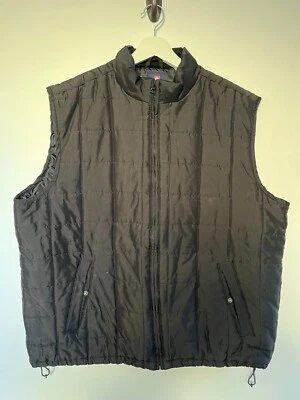 Chaps Puffer Gilet Vest Bodywarmer Mens XL Black Cinchable Drawstring Waist - Image 1 of 4