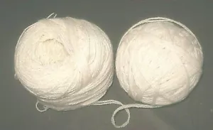 LOTE DE 2 BOLAS DE HILO RECICLADO RECUPERADAS~~BLANCO/CREMA~~VER FOTOS~~LOTE #L - Imagen 1 de 5