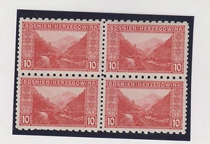 BOSNIA, AUSTRIA, 1906,10 h. perforación 6 1/2:9 1/2:6 1/2:9 1/2 bloque de 4, bisagras - Imagen 1 de 2