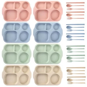 Nicunom 8 Pack Unbreakable Divided Plates for Kids Adults 12 Inch Reusable Co... - Picture 1 of 7