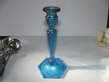 Taper Candle Holder Carnival Colonial Celeste Blue Glass Fenton 449 florentine