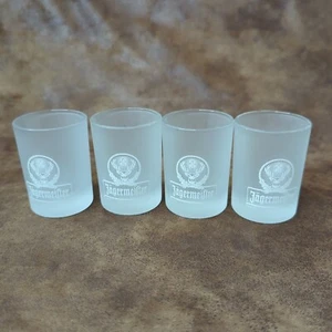 SET 4 Jagermeister Bicchiere da Colpo Smerigliato con Logo sul Frontale 2 1/4" Jager 2 cl - Foto 1 di 6