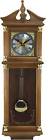 34.5 Inch Chiming Pendulum Wall Clock in Antique Harvest Oak Finish