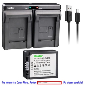 Kastar Battery Dual Charger for Panasonic DMW-BLB13 Lumix DMC-G10K DMC-G10W - Picture 1 of 11