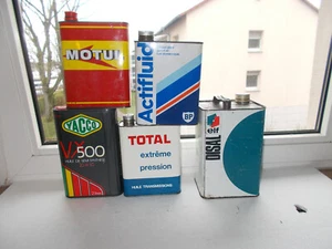 Alte Öldosen ELF BP MOTUL TOTAL YACCO Benzin Tankstelle Oldtimer - Bild 1 von 2