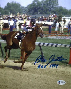 STEVE CAUTHEN SIGNED AUTOGRAPHED 8x10 PHOTO HOF 1994 AFFIRMED JOCKEY BECKETT BAS - Picture 1 of 2