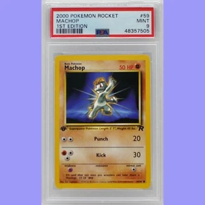 Pokemon 1ère édition Machop 59/82 Team Rocket PSA 9 COMME NEUF - Photo 1/4