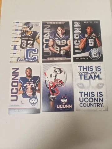 6 UCONN HUSKIES NCAA College Football pocket schedule lot Connecticut Cover
