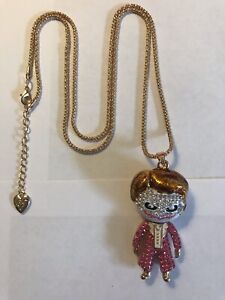 Betsey Johnson The Joker Pendant with Necklace new without tags