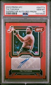 2023 Prizm UFC Tai Tuivasa Red Prizm Auto /99 #SATTV PSA GEM MT 10 - Picture 1 of 2