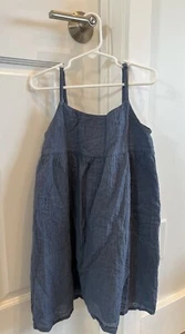 Uniqlo Kids Girls Blue Camisole Dress with Pockets & Adjustable Straps Size 5-6 - Picture 1 of 2