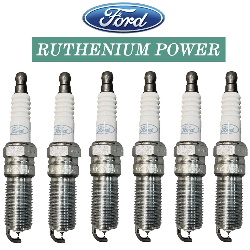 Juego de 6 bujías de rutenio originales Ford para Buick Chevrolet Lincoln Mazda originales originales Foto 1 de 4