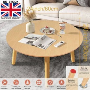 60CM Round Wood Coffee Table Living Room Side Table End Coffee Table Furniture - Picture 1 of 16