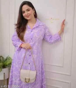 Beautiful Indan Designer cotton blend A line Floral Print Co-Ord Set. - Picture 1 of 3