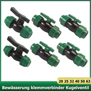 PP PE Fitting Kugelhahn Klemmverbinder DVGW 20-63mm Verschraubung Kupplung - Picture 1 of 16