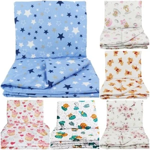 3 pc BEDDING SET for 70x140 COT BED PILLOWCASE DUVET COVER FITTED SHEET NURSERY - Picture 1 of 50