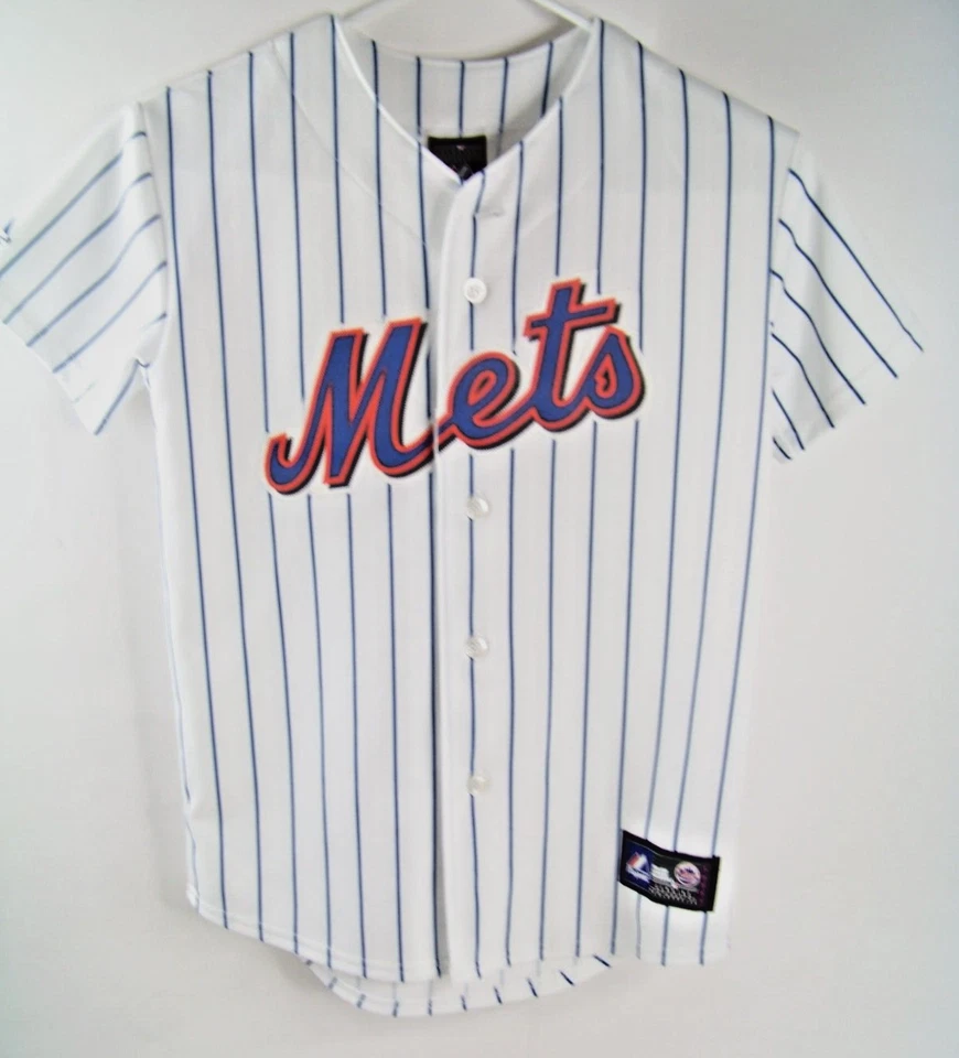 Camiseta de béisbol cosida mediana juvenil de Johan Santana #57 majestuosa de los Mets de Nueva York Foto 1 de 4