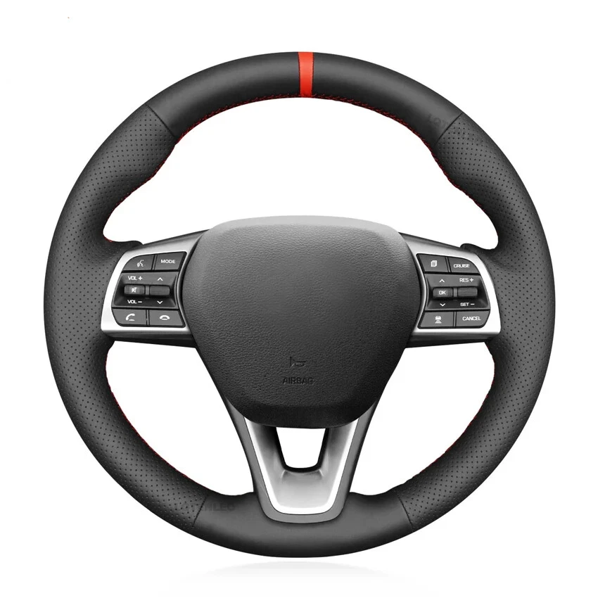 Faux Leather Steering Wheel Cover for Hyundai Sonata VII(LF) 2017-2018 - Image 1 of 4