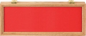 Oak And Glass Display Case 18" Red Foam Lined/Cover Locking Hinges Two Keys - Picture 1 of 1