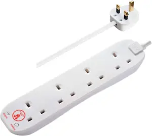 Masterplug SRG44-MP Four Socket Power Surge Protected Extension Lead, 4 Metres, - Picture 1 of 8