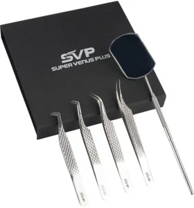 Tweezers | Lash Extension Tweezers Set | 5 Pieces Stainless Steel Eyelash Mirror - Picture 1 of 21