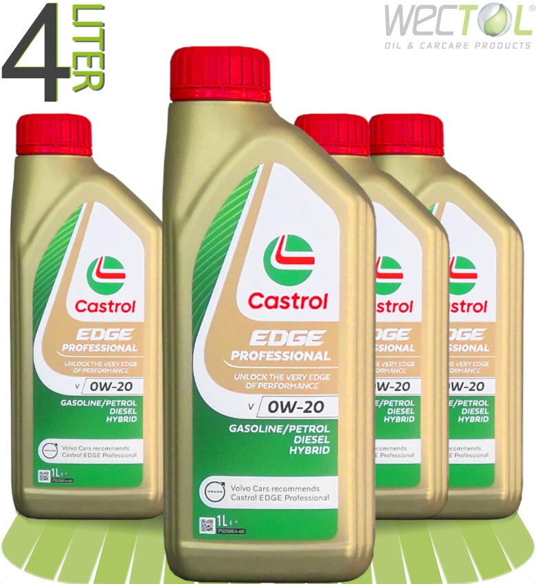 4x1 Liter Castrol Edge Professional V 0W-20 Titanium Volvo VCC RBS0-2AE 0W20 - Bild 1 von 1