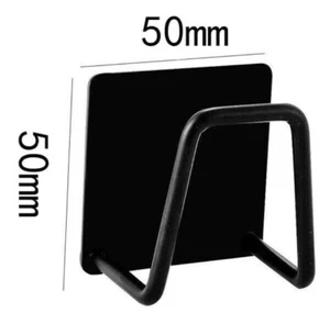 2 Pcs Adhesive Sponge Holder Stainless Steel Sink Caddy Kitchen Accessories - Picture 1 of 7