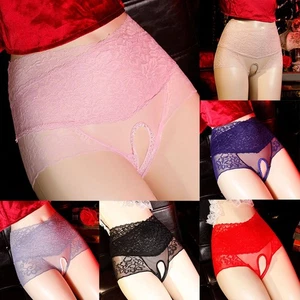 Slip intimo donna pizzo trasparente vita alta senza cavallo - Foto 1 di 25