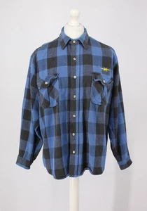  CAMICIA PHIPPS UOMO VINTAGE IN FLANELLA A QUADRI TAGLIA L BLU PREZZO DI LISTINO £155 IB - Foto 1 di 10