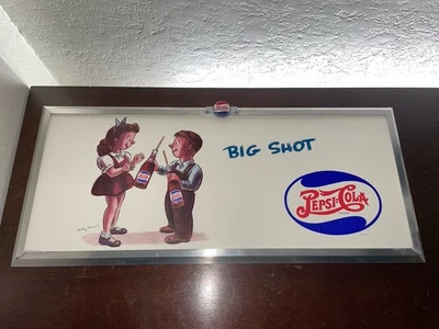 1940’s Original Double Dot Pepsi Frame And Poster - Image 1 of 4