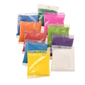 Rangoli Colors Powder for Floor Decorations Muggu Powder Pack of 10 (RP10) - Picture 1 of 5