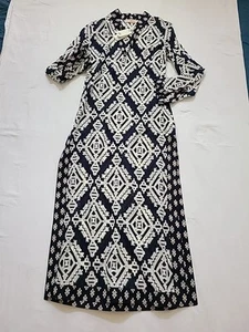 Tory Burch Plunging Vneck Maxi Stephanie Beach Sz M Side Slits Coverup, Caftan - Picture 1 of 7