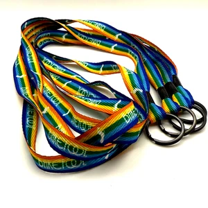 4 Barefoot Wine Lanyards- Rainbow - NWOT- Ring on End - Picture 1 of 6