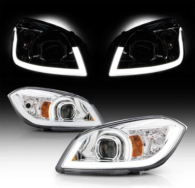 For 2005-2010 Cobalt 05-06 Pontiac Pursuit LED Light Bar Projector Headlights - Image 1 of 4