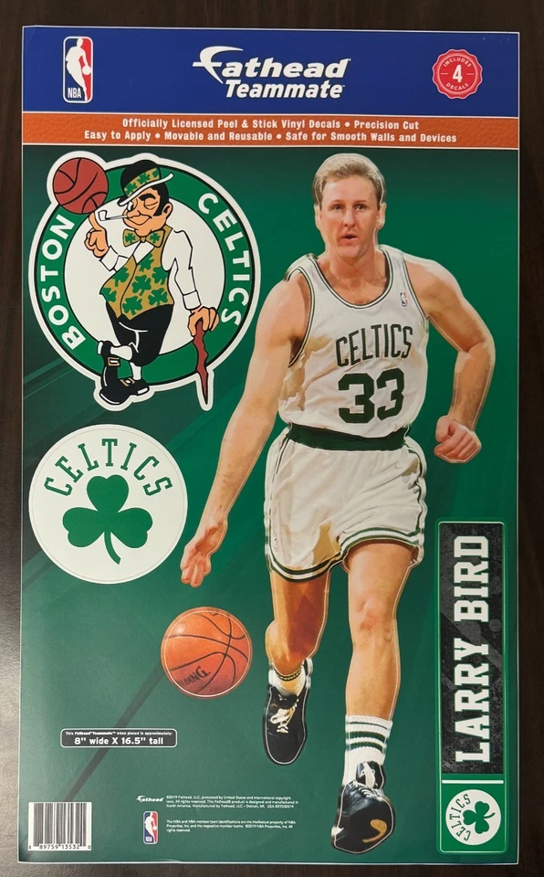 2019-20 Larry Bird FATHEAD Teammate Boston Celtics NBA 16" INCH RARE Collectible - Image 1 of 1