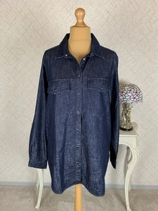 Marina Rinaldi shirt denim size MR 31-W22US-It60-DE52-FR56 - Picture 1 of 13