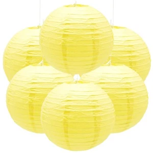 6Pcs Paper Lanterns Decorative Round Hanging Paper Lanterns for Birthday, Wed... - Picture 1 of 6