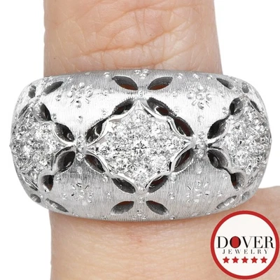 Estate 0.23ct Diamond 18K White Gold Open Filigree Dome Ring 13.0 Grams NR - Image 1 of 4