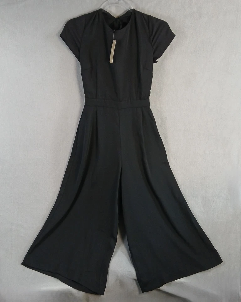 Mono para mujer J.Crew manga corta talla 0 negro nuevo con etiquetas Foto 1 de 4