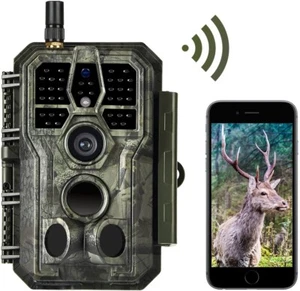 48MP 1296P Waterproof Trail Camera Bluetooth Night Vision No Glow Hunting Camera - Picture 1 of 8