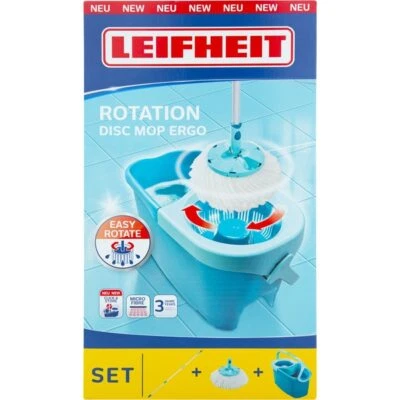 LEIFHEIT Wischmop Eimer Mop Set Rotation Disc Mop Ergo Wischer - Bild 1 von 4