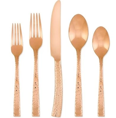 Oneida Hampton Forge Afb89C05Ar Paris Hammered Copper Titanium 18/0 5Pc Place Se