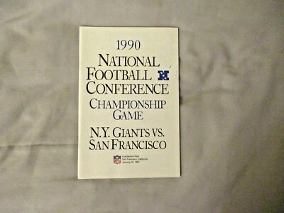 1990 NFC CAMPEONATO JUEGO GUÍA DE MEDIOS Programa New York Giants SF 49ERS 1989 ANUNCIO Foto 1 de 2