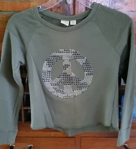 C0322 MUDD GIRLS GREEN CASUAL COTTON BLEND SHIRT SIZE M (10-12) COMBINE SHIP - Picture 1 of 10
