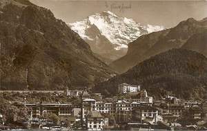 AK Interlaken und die Jungfrau SCHWEIZ mit Briefmarke und Poststempel 1926 - Bild 1 von 2