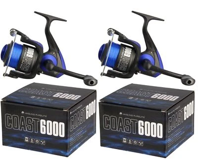 A&N 2 Stück Meeresrolle Spinnrolle Angelrolle Salzwasser Coast 6000 mit Schnur