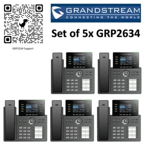 5 Pack Set Brand New Sealed GRP2634 8-Line Professional Carrier-Grade IP Phone - Bild 1 von 7