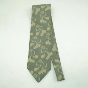 Men's Classic Designer Necktie Giorgio Armani Silk Gray Floral Italy - Imagen 1 de 7