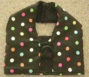 DOTS on BLACK DOG HARNESS VEST ITALIAN GREYHOUND DACHSHUND CHINESE CRESTED  - Picture 1 of 3